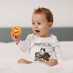 Personalized Dog and Cat Design Cotton Long Sleeve Baby Onesie with Ribbed Trims Soft Baby Shower Birthday Christmas Gift for Baby