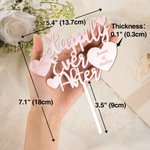 Personalized Acrylic Heart Shaped Wedding Cake Topper Happily Ever After with Name and Date Gift for Wedding or Birthday