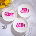 Personalized Wedding Ring Tray Engagement Ceramic Ring Dish Wedding Gift for Her Bridesmaid Friend