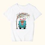 Maglietta personalizzata del bambino del camion con il nome per l'iscrizione a scuola Ragazzi e ragazze Ritorno a scuola Primo giorno di scuola Outfit