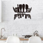 Personalized Kitchen Metal Sign Farmhouse Kitchenware Wall Art Decor for Cooking Dining Room Housewarming Gift Mother's Day Gift