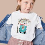 Maglietta personalizzata del bambino del camion con il nome per l'iscrizione a scuola Ragazzi e ragazze Ritorno a scuola Primo giorno di scuola Outfit