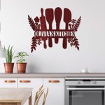 Personalized Kitchen Metal Sign Farmhouse Kitchenware Wall Art Decor for Cooking Dining Room Housewarming Gift Mother's Day Gift