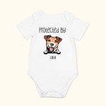 Personalised Dog and Cat Design Cotton Soft Short Sleeve Baby Onesie Baby Shower Birthday Christmas Gift for Baby
