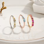 Personalizada Morse collar de código y el anillo con el corazón de piedra de nacimiento de la boda Día de la Madre de Navidad de regalo para la dama d