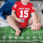 Personalized Sports Football Design Jersey Onesie with Name Number and Team Logo 100% Cotton Gift for Baby