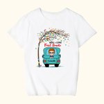 Gepersonaliseerde vrachtwagen met kindernaam hier kom ik T-shirt voor kleuterschool basisschool terug naar school Gift