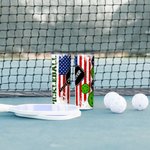 Personalisierte lustige Pickleball Becher amerikanische Flagge Element 20oz Skinny Becher mit Strohhalm Reinigungsbürste Sport Lover Geschenk Geburtst