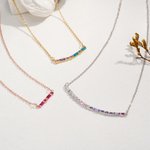 Personalizada Morse collar de código y el anillo con el corazón de piedra de nacimiento de la boda Día de la Madre de Navidad de regalo para la dama d