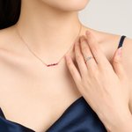 Personalizada Morse collar de código y el anillo con el corazón de piedra de nacimiento de la boda Día de la Madre de Navidad de regalo para la dama d