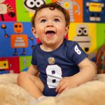 Personalized Sports Football Design Jersey Onesie with Name Number and Team Logo 100% Cotton Gift for Baby