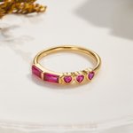 Personalizada Morse collar de código y el anillo con el corazón de piedra de nacimiento de la boda Día de la Madre de Navidad de regalo para la dama d