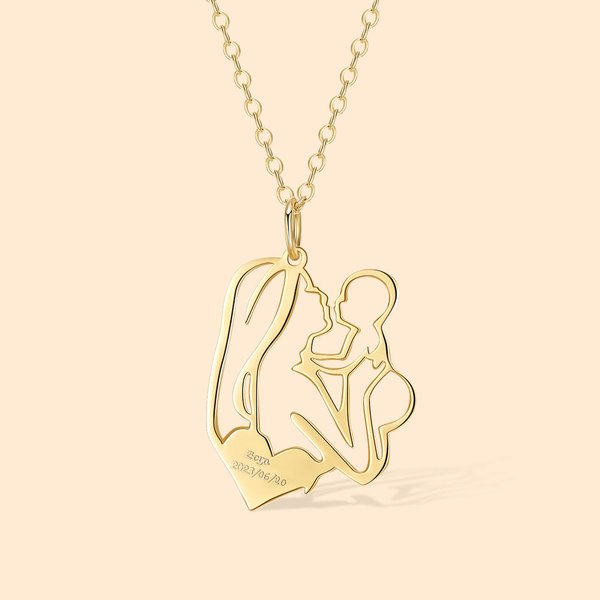 Personalisierte Mama und Baby Halskette Mama Umarmungen Neugeborenen Anhänger Baby Geburt Halskette neue Mutter Schmuck erste Muttertag Geschenk Baby Dusche Geschenk