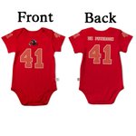 Personalized Sports Football Design Jersey Onesie with Name Number and Team Logo 100% Cotton Gift for Baby