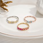 Personalizada Morse collar de código y el anillo con el corazón de piedra de nacimiento de la boda Día de la Madre de Navidad de regalo para la dama d