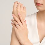 Personalised Infinity Rose Gold Heart Design Promise Engagement Ring with Birthstone Birthday Wedding Gift for Her