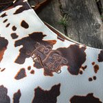 Personalized Embroidery Monogrammed Cow Print Leather Crossbody Bag for Woman Cow Lover Animal Lover