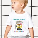 Personalized I Am Ready to Crush School Bus Kid T-shirt Back to School First Day of School Celebration Gift for Boy Girl