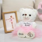 Personalisierte niedlichen Plüsch Tanz Bär mit Tutu und Text Recital Kindertag Geburtstagsgeschenk für Ballerina kleines Mädchen