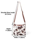 Personalized Embroidery Monogrammed Cow Print Leather Crossbody Bag for Woman Cow Lover Animal Lover