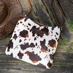 Personalized Embroidery Monogrammed Cow Print Leather Crossbody Bag for Woman Cow Lover Animal Lover