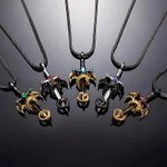 Personalized Wing Dragon Wrapped Sword Necklace with Birthstone Gothic Cross Pendant Jewelry Birthday Gift for Rock Punk Lovers