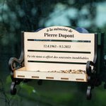 Mangeoire à Oiseaux Personnalisée avec Nom et Date Texte Décoration avec Ventouses Cadeau de Sympathie