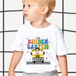 Gepersonaliseerd Schoolbus Schattig Katoenen Kinder-T-shirt Terug naar School-Geschenk Eerste Schooldag-Geschenk voor Jongen of Meisje