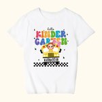 Gepersonaliseerd Schoolbus Schattig Katoenen Kinder-T-shirt Terug naar School-Geschenk Eerste Schooldag-Geschenk voor Jongen of Meisje