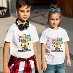 Gepersonaliseerd Schoolbus Schattig Katoenen Kinder-T-shirt Terug naar School-Geschenk Eerste Schooldag-Geschenk voor Jongen of Meisje