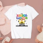 Gepersonaliseerd Schoolbus Schattig Katoenen Kinder-T-shirt Terug naar School-Geschenk Eerste Schooldag-Geschenk voor Jongen of Meisje