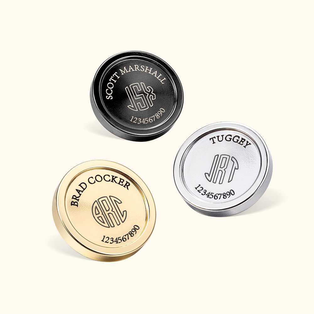 Set personalizzato di 3 accessori per mazze da golf con etichetta in acciaio inossidabile e monogramma inciso, regalo per gli amanti del golf