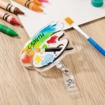 Personalized Acrylic School Subject Beaded Lanyard ID Badge Reel Clip Card Ornament Academic Pendant Gift for Teacher Back to School Accessory