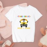 Henkilökohtainen Täältä tullaan koulubussi takaisin kouluun lapsi puuvilla t-paita ensimmäinen päivä koulussa lahja