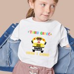 Henkilökohtainen Täältä tullaan koulubussi takaisin kouluun lapsi puuvilla t-paita ensimmäinen päivä koulussa lahja