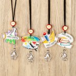 Personalized Acrylic School Subject Beaded Lanyard ID Badge Reel Clip Card Ornament Academic Pendant Gift for Teacher Back to School Accessory