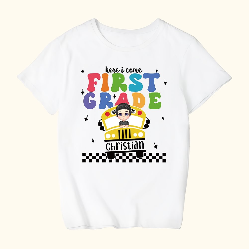 T-shirt enfant personnalisé Here I Come Cute Kid Wear Daily Wear Back to School Gift First Day of School Outfit for Boy or Girl