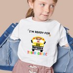 Personalized I'm Ready For Back To School Cotton T-shirt First Day At School Gift for Girl Boy Kid