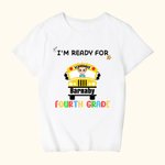 Personalized I'm Ready For Back To School Cotton T-shirt First Day At School Gift for Girl Boy Kid