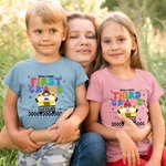 Personalisierte Hier komme ich niedliche Kind T-Shirt täglich tragen zurück zu Schule Geschenk ersten Tag der Schule Outfit für Jungen oder Mädchen