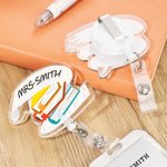 Personalized Acrylic School Subject Beaded Lanyard ID Badge Reel Clip Card Ornament Academic Pendant Gift for Teacher Back to School Accessory