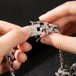 Personalisierte Männer Iced Out Cuban Halskette Foto Anhänger Halskette Hip Hop Schmuck Familie Keepsake Geburtstagsgeschenk für ihn