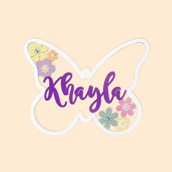 Personalisierte Schmetterling Silhouette Zeichen Wandkunst Holz Name Zeichen