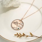 Personalisierte Portrait-Halskette mit Namen Foto Anhänger Halskette Birthstone Schmuck Familie Keepsake Geschenk für Geburtstag Jahrestag Muttertag