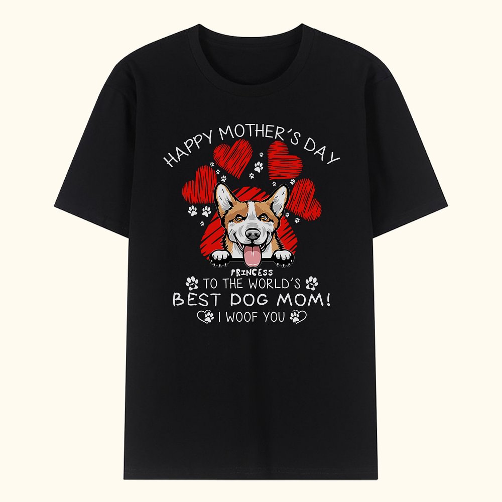 T-shirt personnalisé pour la fête des mères à la meilleure maman du monde, je te salue. Cadeau pour les amoureux des chiens et des chats.