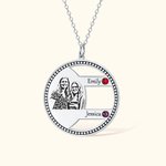 Personalisierte Portrait-Halskette mit Namen Foto Anhänger Halskette Birthstone Schmuck Familie Keepsake Geschenk für Geburtstag Jahrestag Muttertag