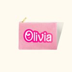 Trousse de toilette rose personnalisée avec nom pour douche nuptiale Fête des mères Cadeau d'anniversaire pour demoiselle d'honneur Mère Sœur