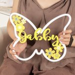 Personalized Butterfly Silhouette Sign Wall Art Wood Name Sign