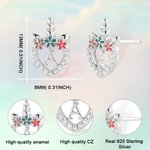 Henkilökohtainen Sterling Silver Hypoallergeeninen Fantasy yksisarvinen CZ Stud korvakorut Initial syntymäpäivä joululahja teini tytöt tytär