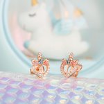 Henkilökohtainen Sterling Silver Hypoallergeeninen Fantasy yksisarvinen CZ Stud korvakorut Initial syntymäpäivä joululahja teini tytöt tytär